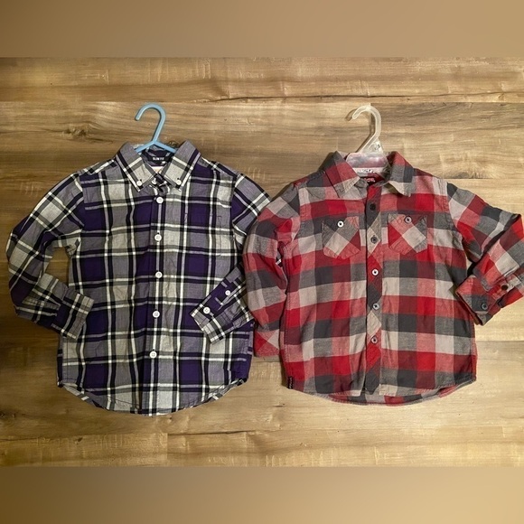 𝅺lot of 2 Boys Size 4 button up shirts - Picture 1 of 5